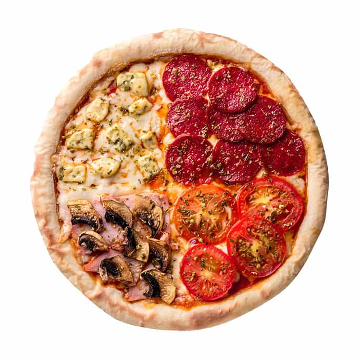 omavalintainen pizza, jossa toivomat täytteet